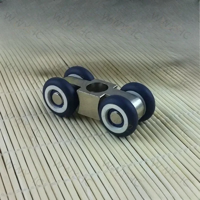 2PCS Zinc Alloy Sliding Door Hanging Wheel Moving Door Mute Pulley with 4 Nylon Wheel