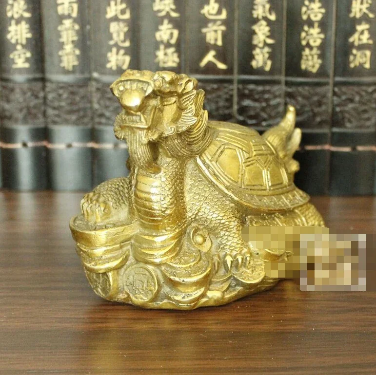 506+++++A copper dragon decoration feng shui ornaments crafts Home Furnishing gossip trumpet turtle mascot furnishings