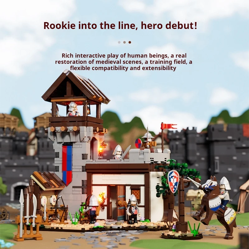

FUNWHOLE Medieval Series Soldier Training Ground Assembles Building Blocks, Street View Models, Decorations, Toys and Gifts