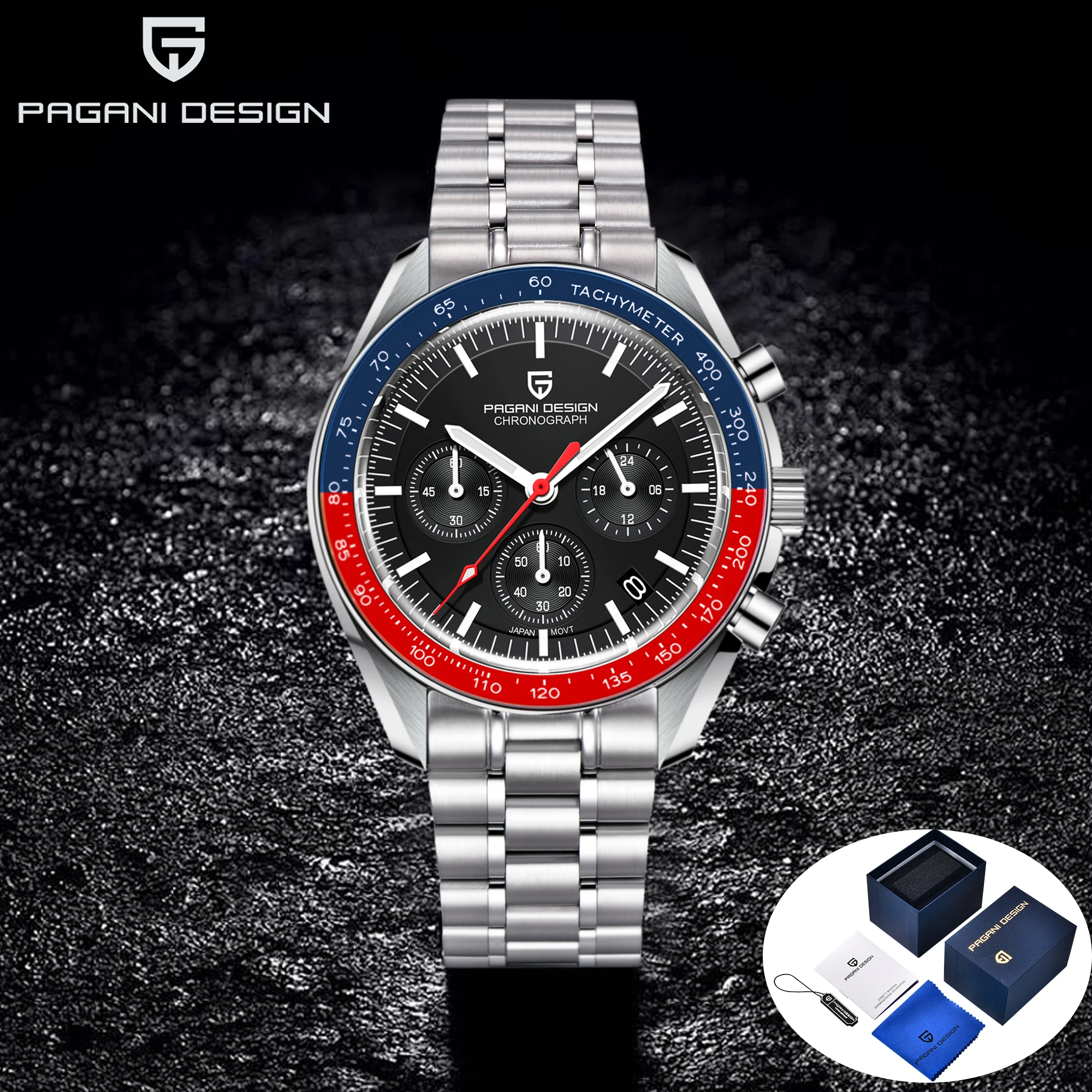 PAGANI DESIGN Mens Watches 2024 Sport Chronograph Luxury Quartz Watch For Men Automatic AR Sapphire Mirror Luminous Reloj Hombre