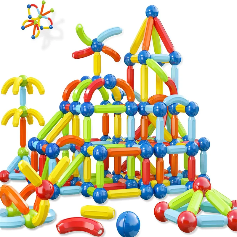 

Variety of Magnetic Rods Assembled Magnetic Blocks Children's Educational Early Childhood Toys Parent-child Interaction Toys