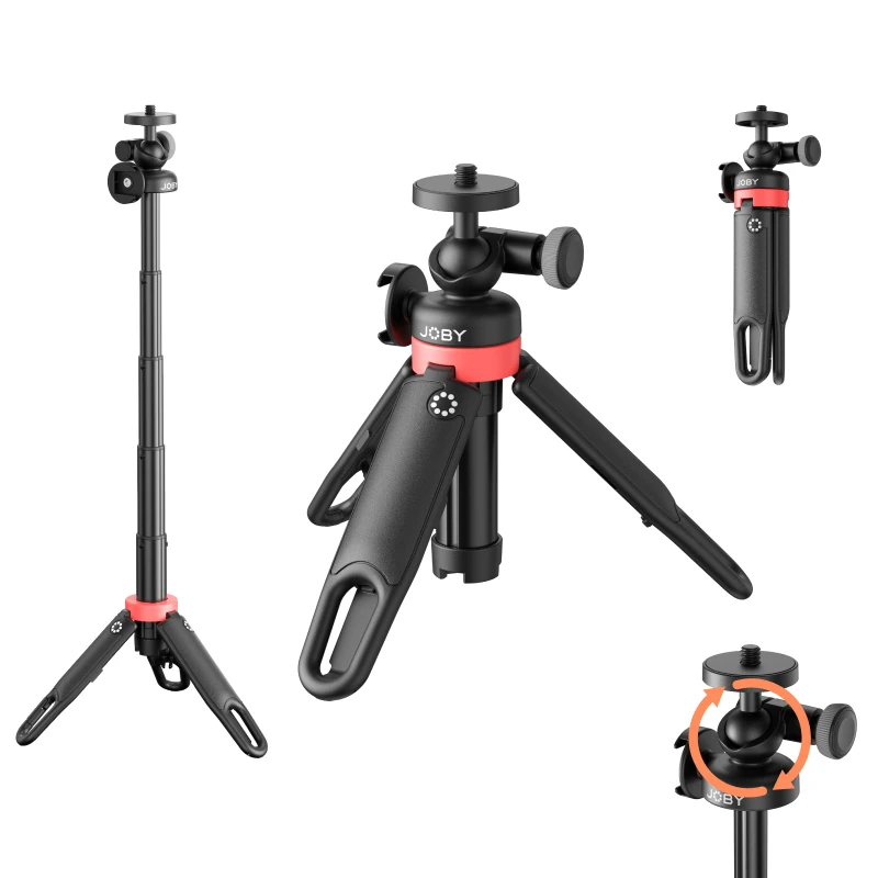 JOBY HandyPod HD03 Clip Extend Tripod with 5-section Extension Pole 360° Ball Head Three Shooting Modes for Livestreaming Shots