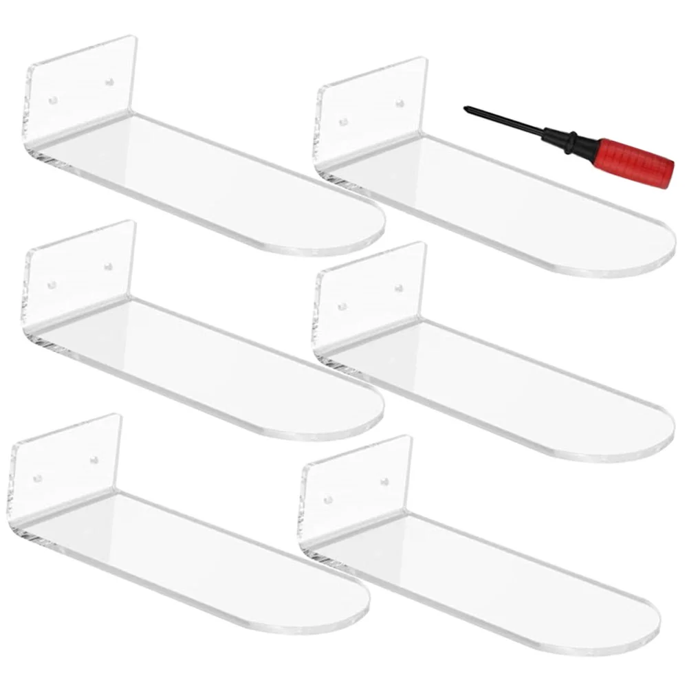 

6 Pcs Shoe Rack for Wall Transparent Acrylic Display Shelves Shoes Floating Sneaker Clear Racks Mounted Shelf Metal