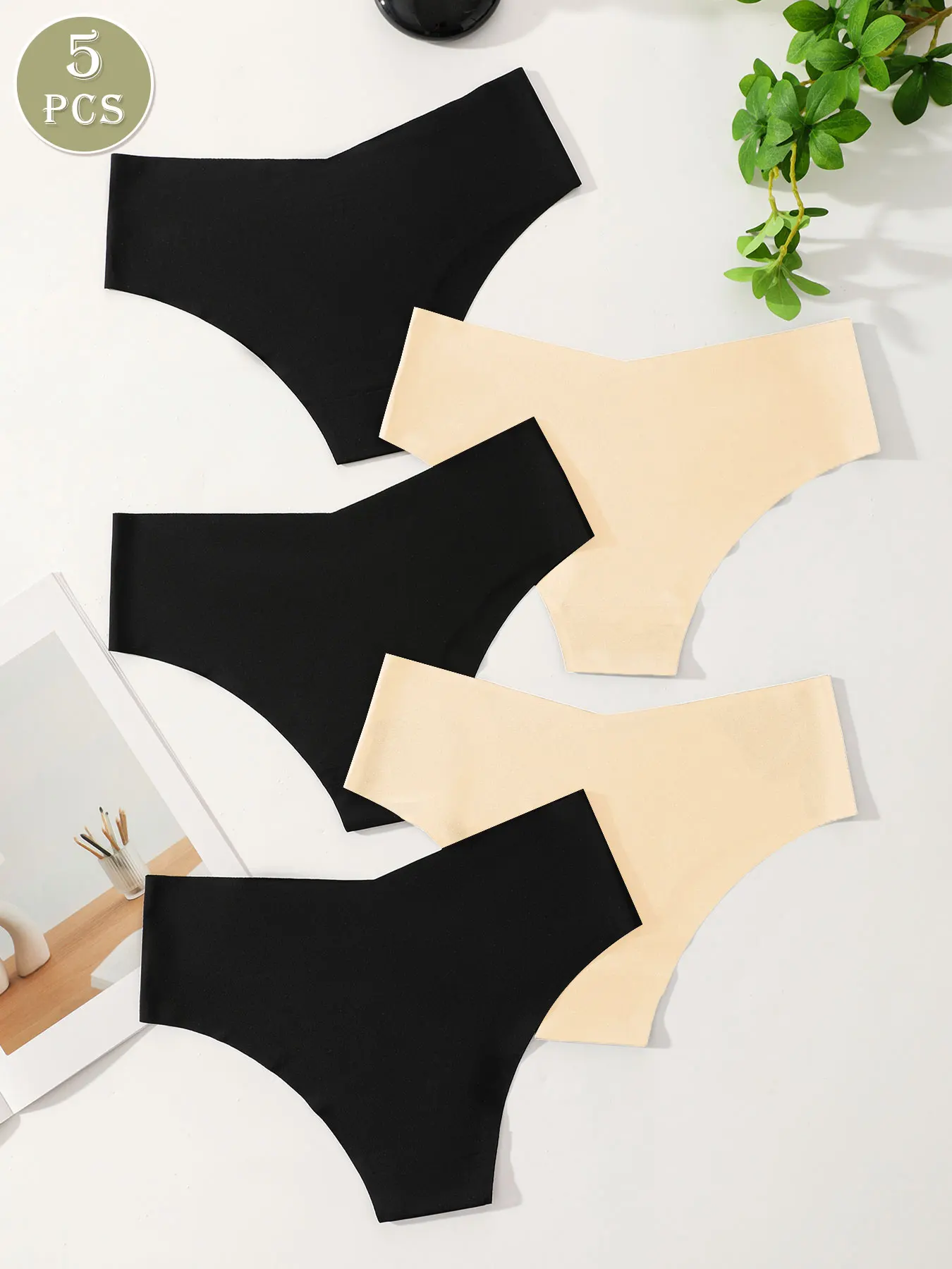 5pcs/Pack Women Seamless Comfort Triangle Panties