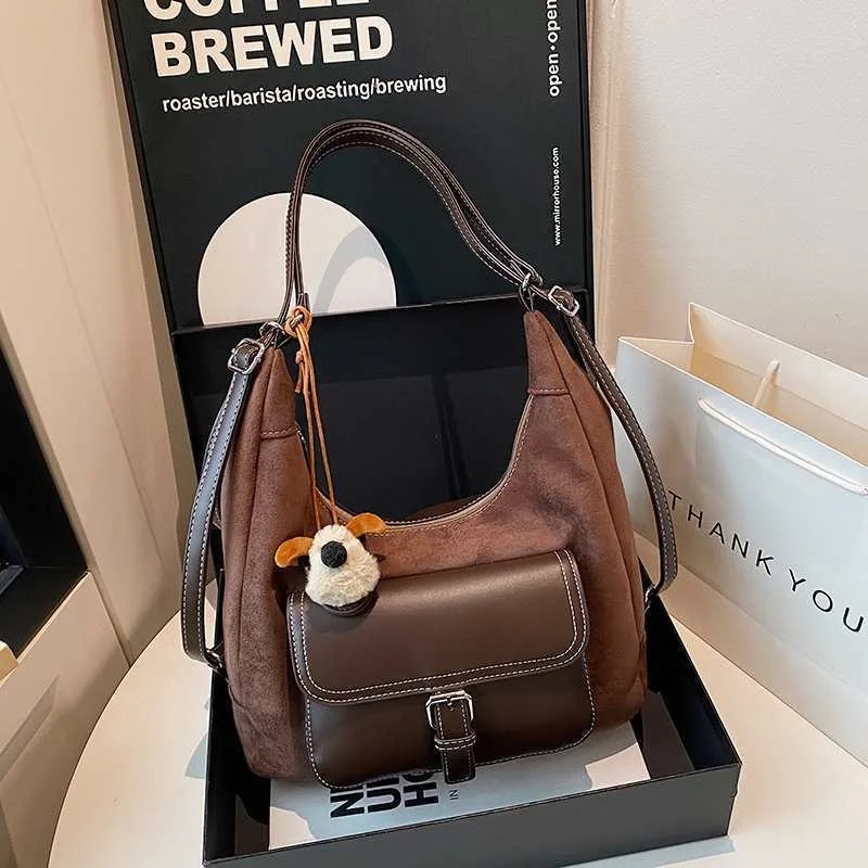 

New Fashionable Minimalist Versatile Double Shoulder Bag Large Capacity Crossbody Tote Bag Women's Single Shoulder Bag