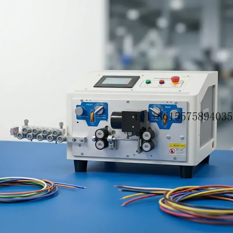 hot Automatic Wire Cutting Stripping Machine 0.1-6mm2 AWG10-30 Computerized Cable Stripper 16 Sections Mid-strip Function 3Q