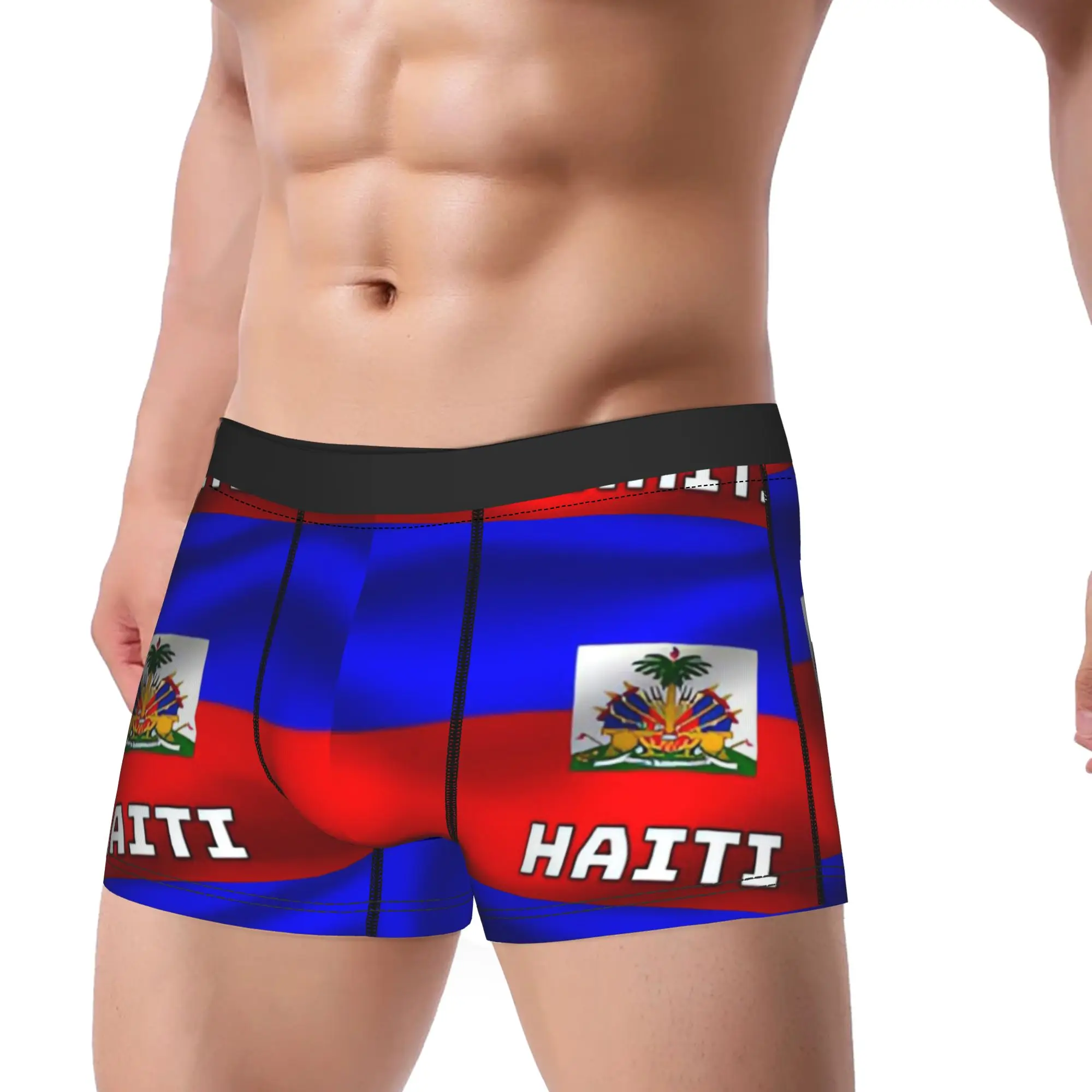 Haiti National Coat Of Arms Flag Underwear  Customs Boxer Shorts Hot Sale Male Panties Funny Shorts Briefs Gift Idea