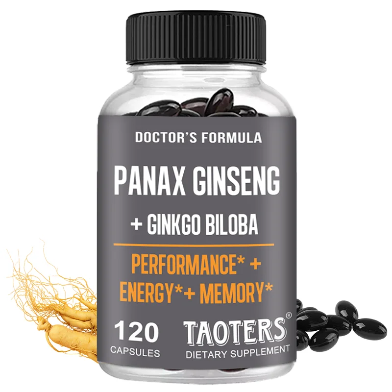 

Korean Panax Ginseng with Ginkgo Biloba, Unisex, Supports Energy, Performance and Immune System, Improves Focus