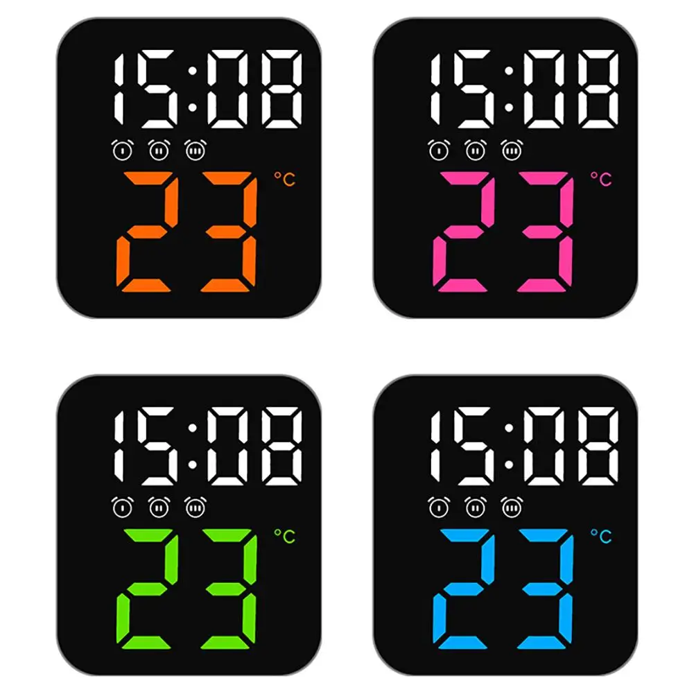 

Led Electronic Digital Alarm Clock With Temperature Time Date Display Adjustable Brightness Bedside Clock For Home Decor