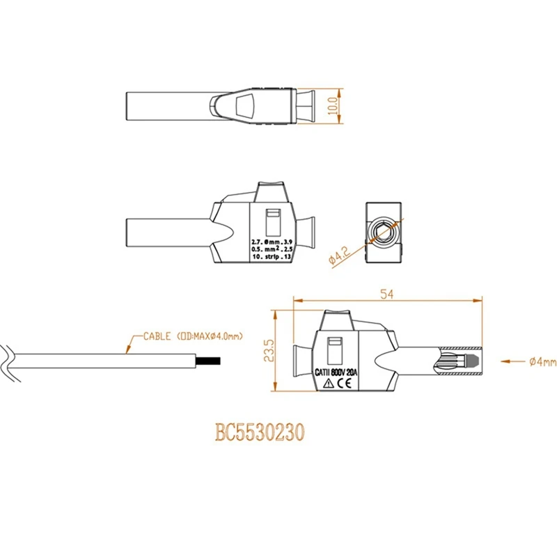 Multimeter Test Leads Quick Connect Plug High Quality Solder-Free Wiring Socket 4Mm Interface Multimeter Cable