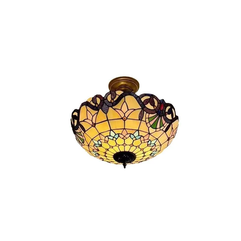 European American Mediterranean Stained Glass Restaurant Hotel Balcony Entrance Aisle Japanese Baroque Anti-chandelier