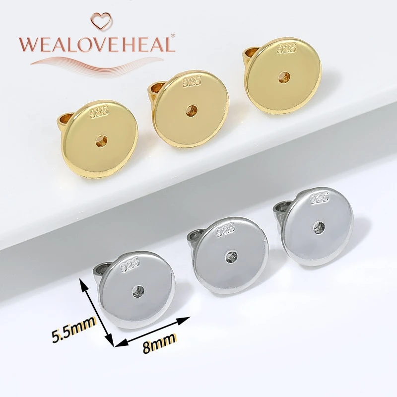 5/10 Stück 18K vergoldete Messing-Ohrringverschlüsse, große Scheiben-Ohrstopper, rutschfeste Ohrringkappen, Schmuckzubehör für DIY-Projekte ​ Zubehör – Detail 17