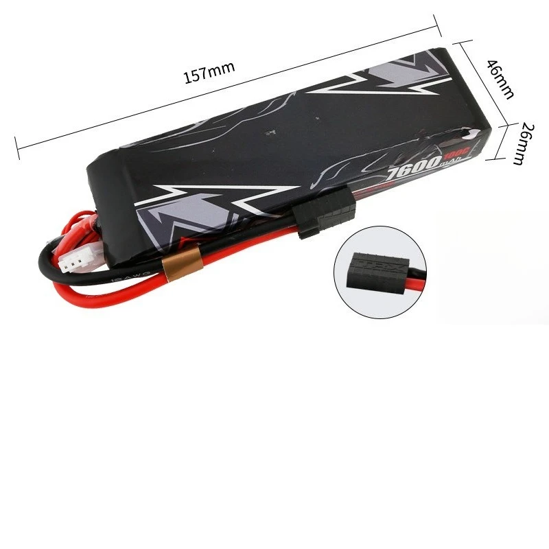 7600mAh 100C-7.4V-2S2P Hoge snelheid afstandsbediening automodel RC-batterij