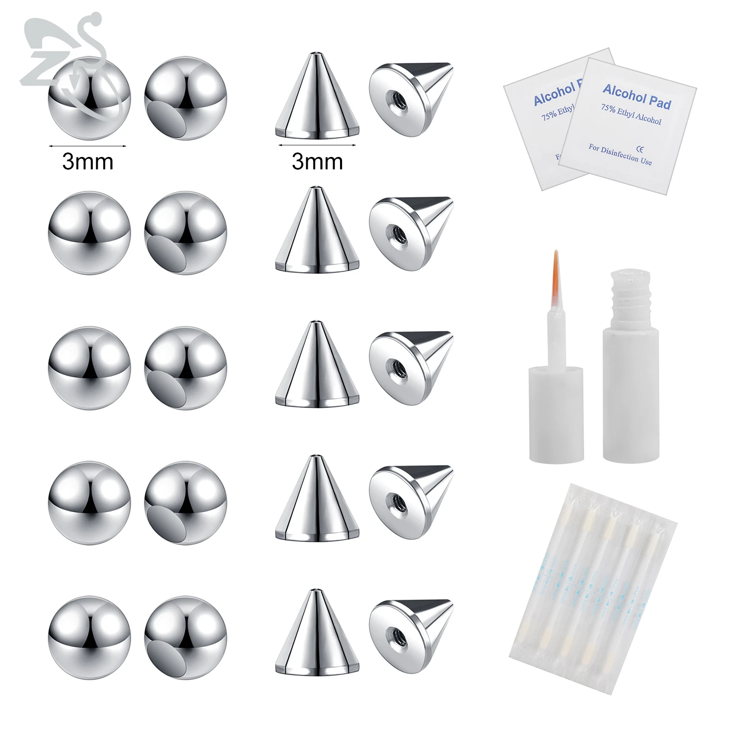 Fake Eyebrow Ring Set for Non-Piercing Body Jewelry