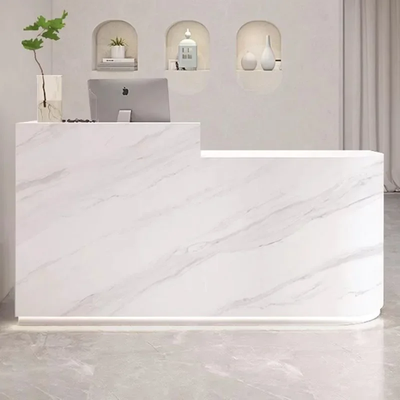 

White Lectern Reception Desk Podium Modern Office Table Retail Shop Counter Pulpitos Laudry Cabinet Kassentisch Shop Furniture