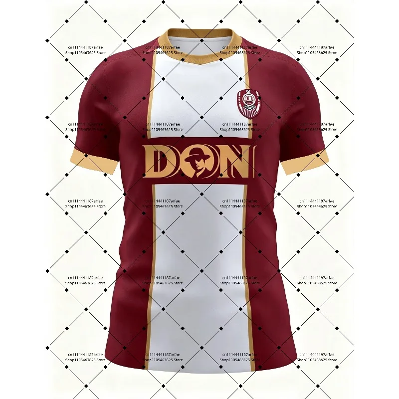 26-27 CFR Cluj Home and Away T-Shirt with 3D Digital Print, Comfortable and Breathable Sports Casual Top