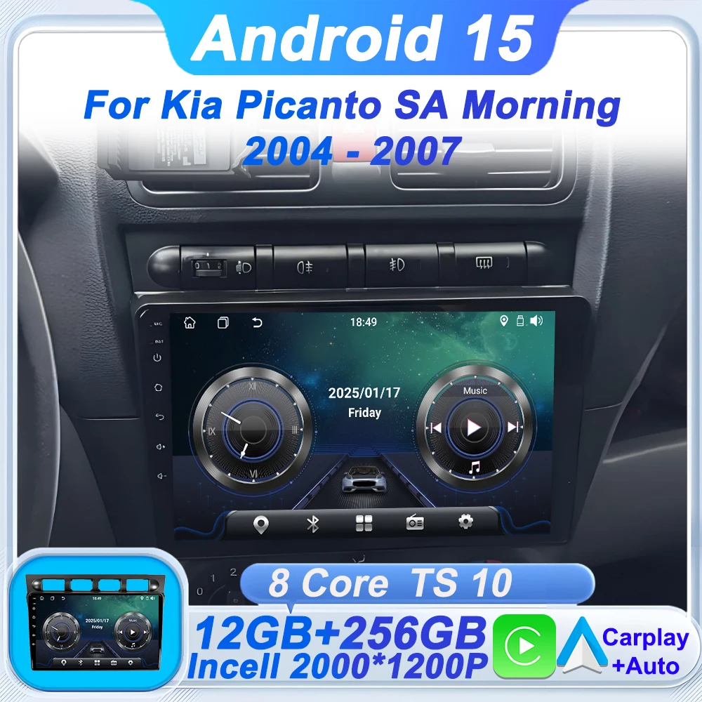 

Car Video Multimedia Player For Kia Picanto SA Morning 2004 - 2007 Car Radio Stereo Head Unit Auto Carplay 2din 8 Core Bluetooth
