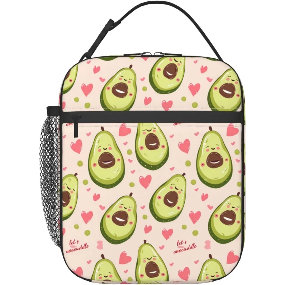 

Avocado Lunch Box For Kids Girls Boys Women Adult, Insulated Cute Fruit Love Lunch Bag,Polyester Cooler Handbags Case