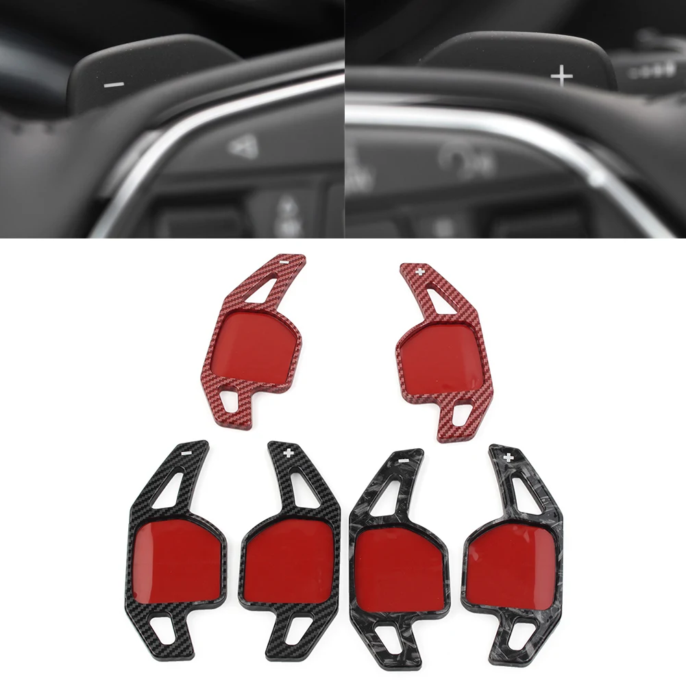 

1 Pair Carbon Fiber Color Car Steering Wheel Paddle Shifter Extension For Audi A3 A4 A5 A6 A7 A8 Q3 Q5 Q7 TT TTS ABS Plastic