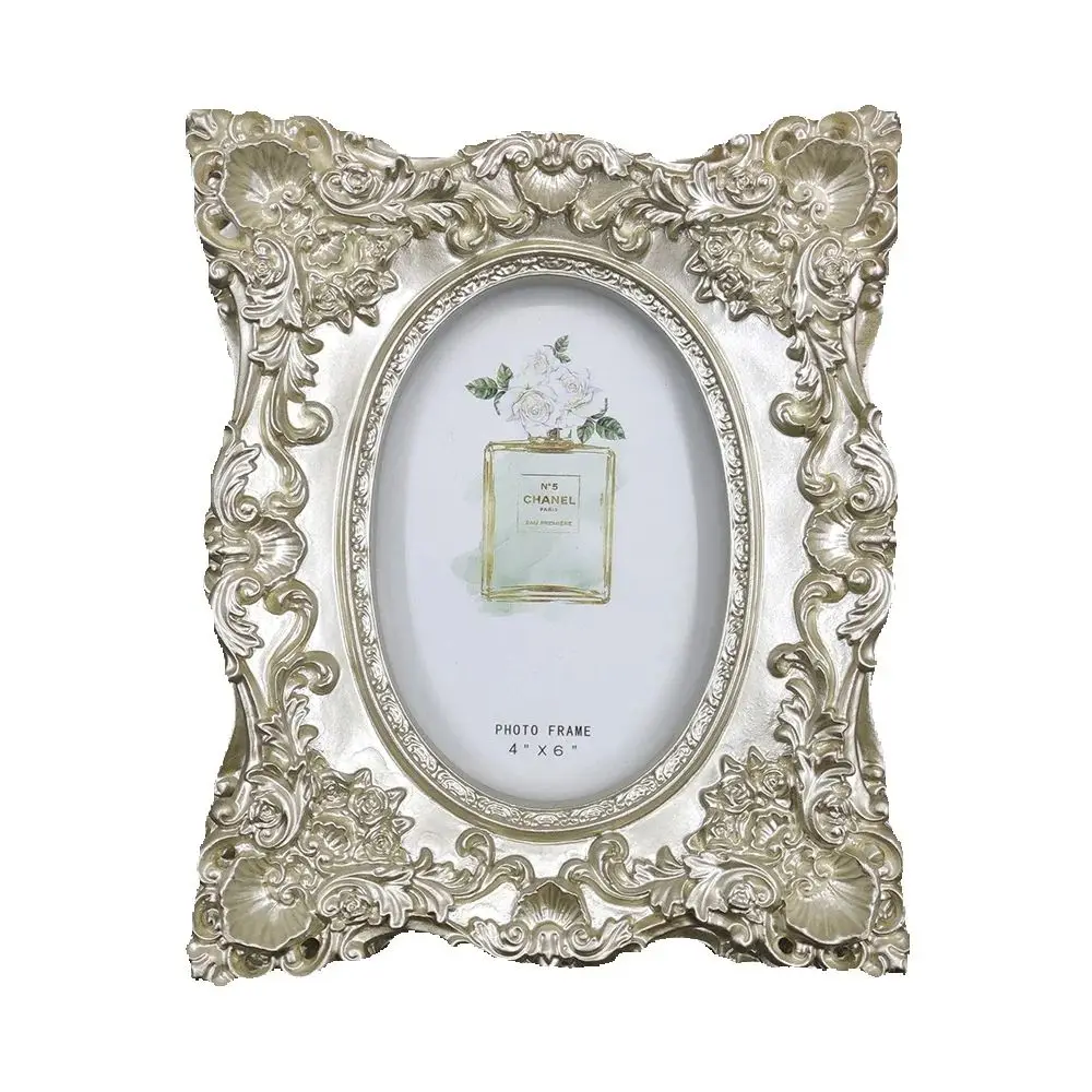 

Baroque Royal Embossed Resin Photo Frame, Bright Golden Fashion Picture Frame