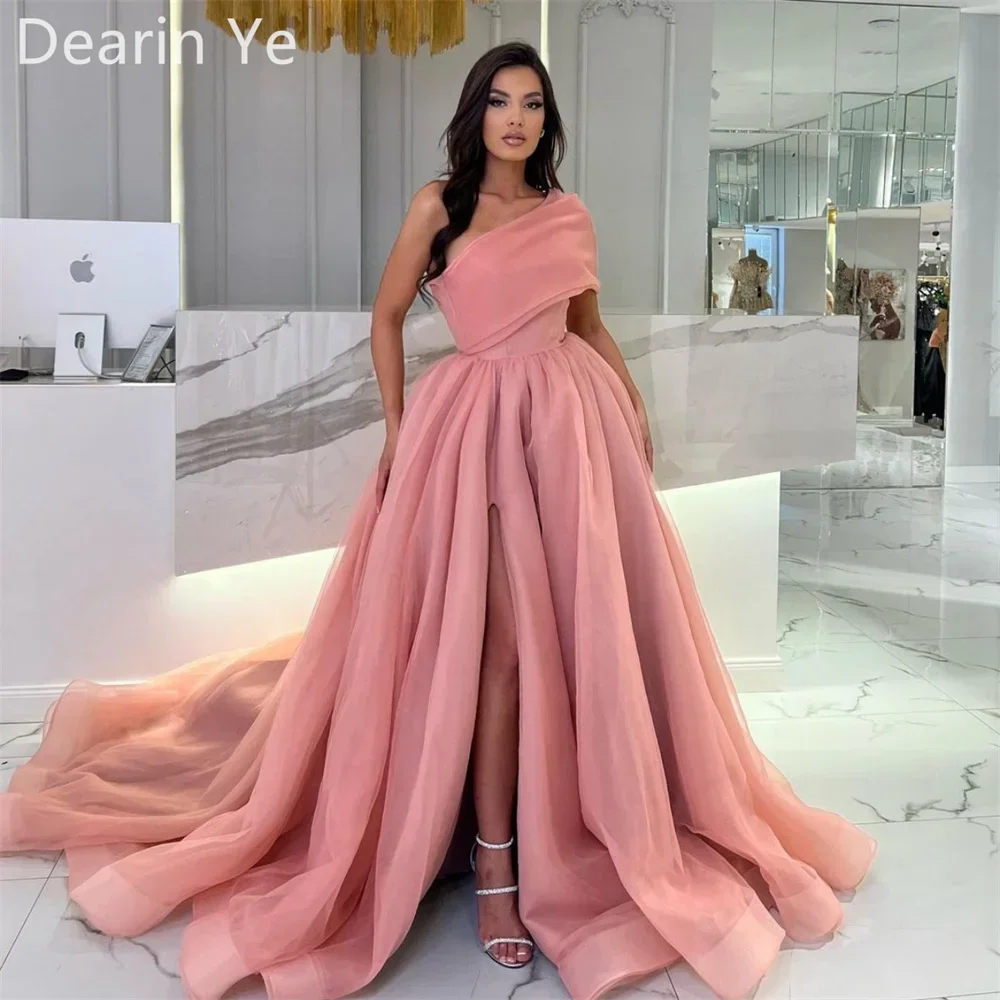 

Customized Formal Saudi Arabia Dearin One-shoulder A-line Floor Length Skirts Draped Bespoke Occasion Dresses Evening Gown