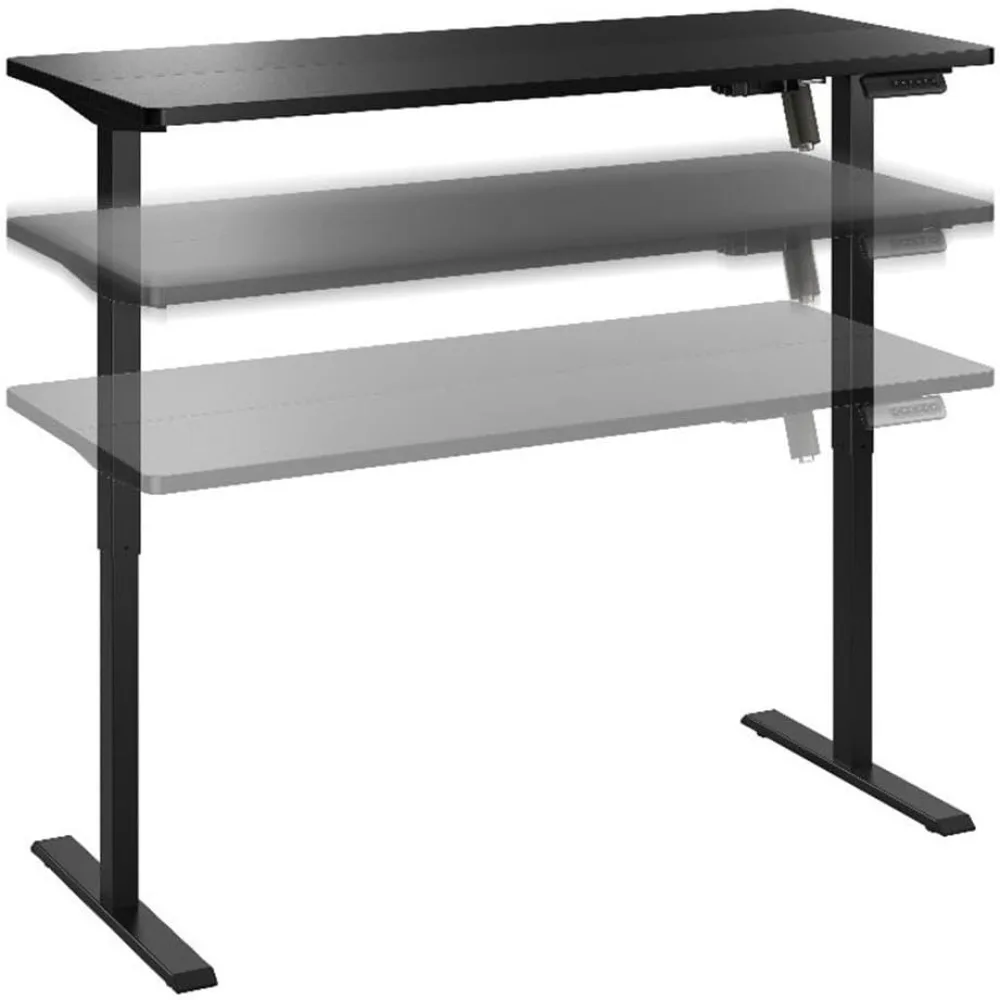 55W x 24D Electric Height Adjustable Standing Desk in Basic Black, Ergonomic Sit-Stand Computer Table for Home Office