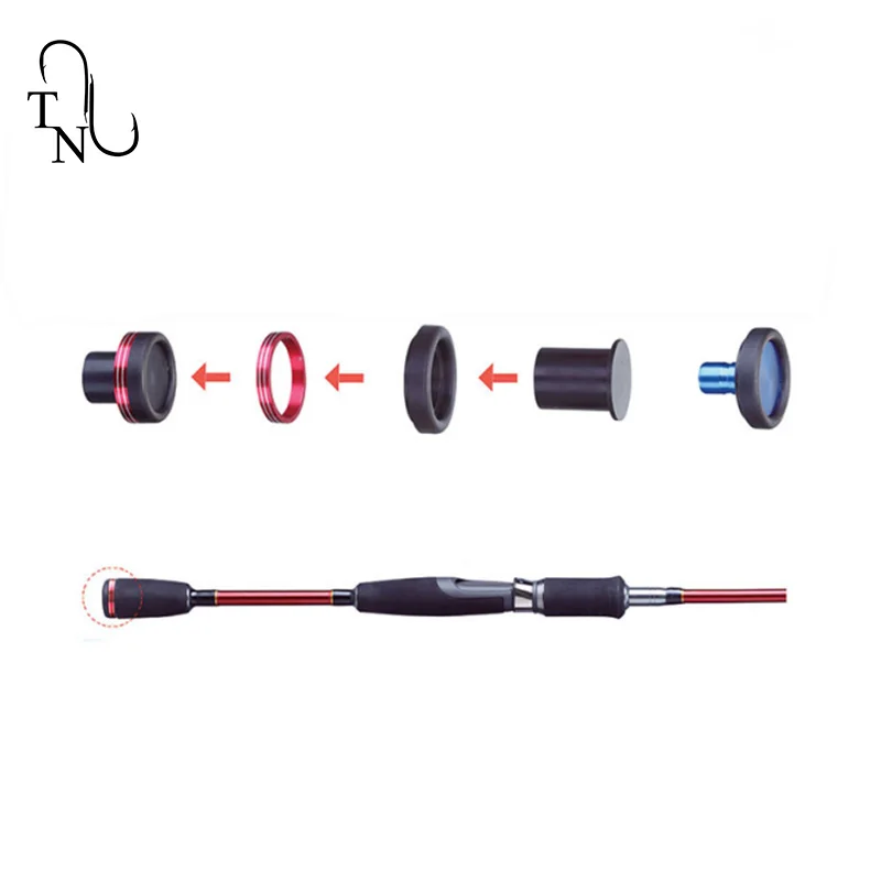 TN32  4PCS butt end Fishing Rod Building Aluminum Ring  Fishing Rod End Cap Aluminium Ring Parts Fishing Pole Repair Accessory