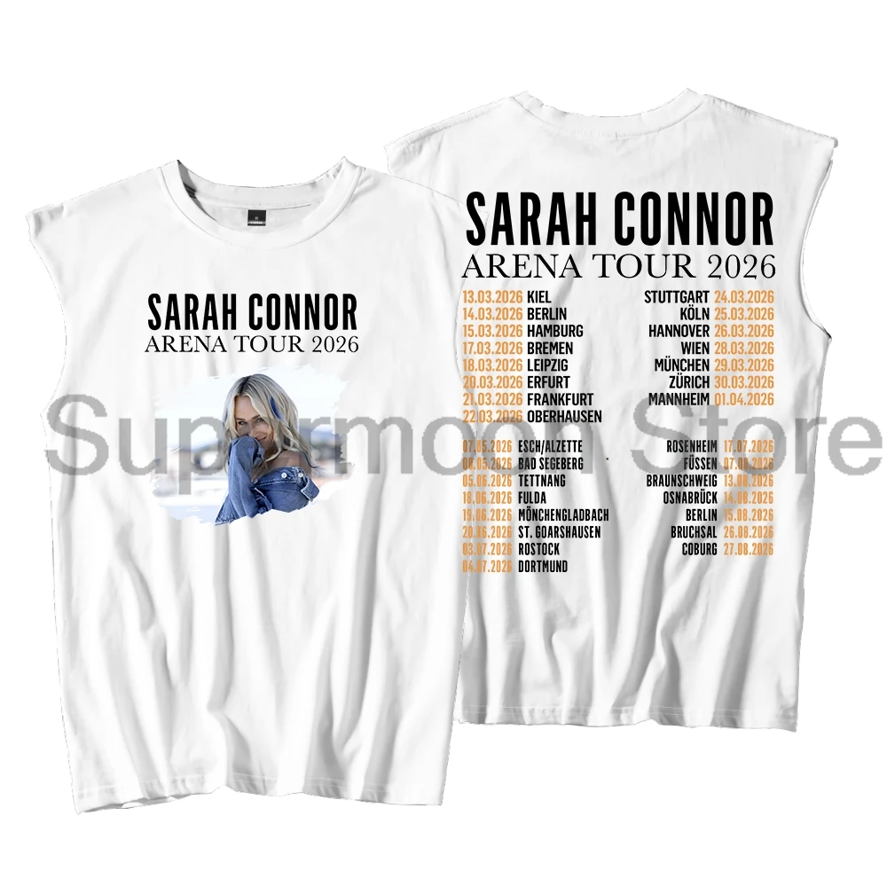 Sarah Connor Arena Tour 2026 Tank Tops Unisex Sleeveless Vest Men Women Outdoor Streetwear Tops
