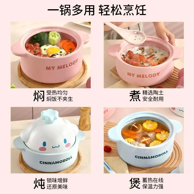 Sanrio Hello Kitty My melody Cinnamoroll cartoon cooking casserole household ceramic clay high temperature resistant stew pot