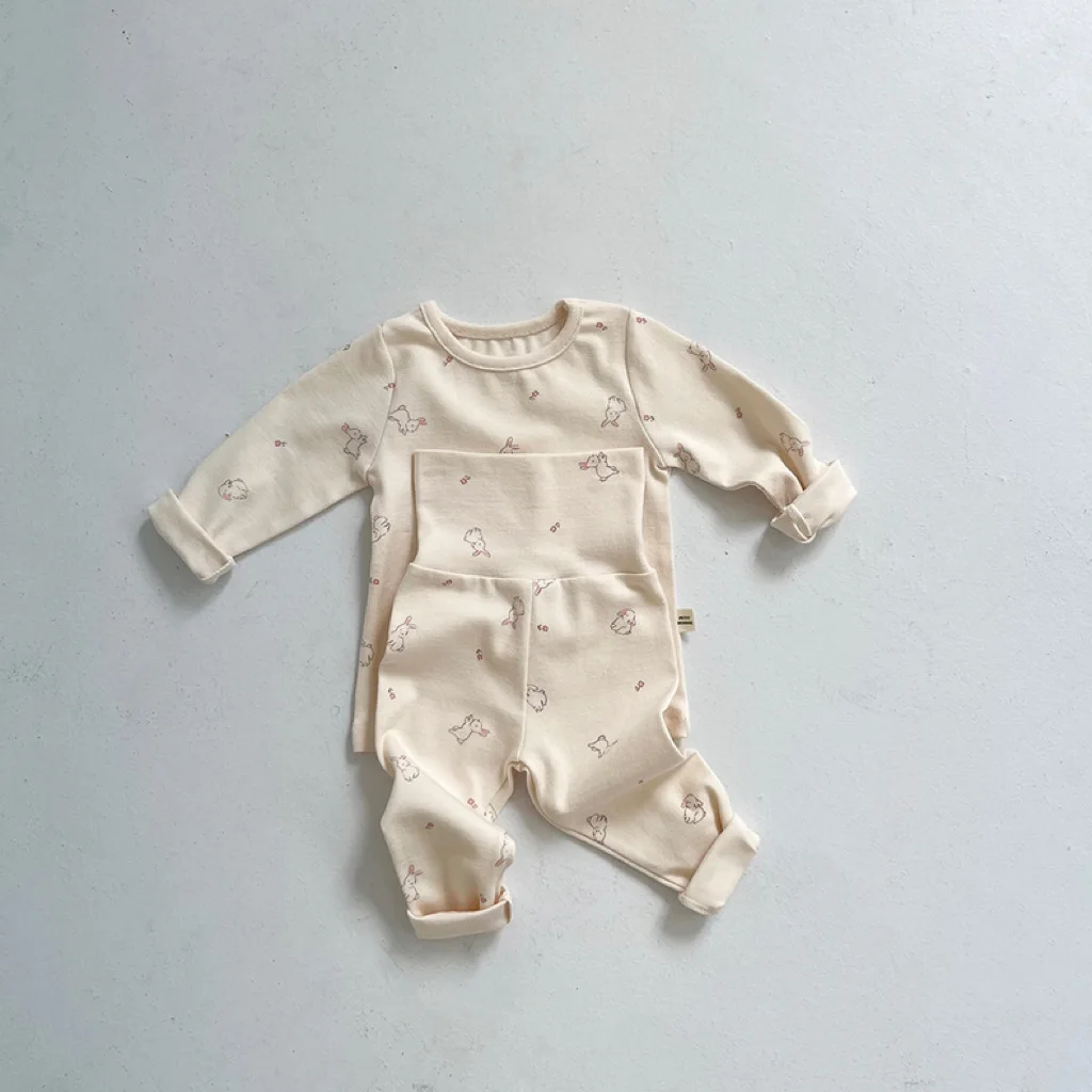 Autumn New Baby Long Sleeve Clothes Set Infant Cute Animal Print Tops + Pants Pajamas 2pcs Suit Cotton Toddler Home Wear Outfits