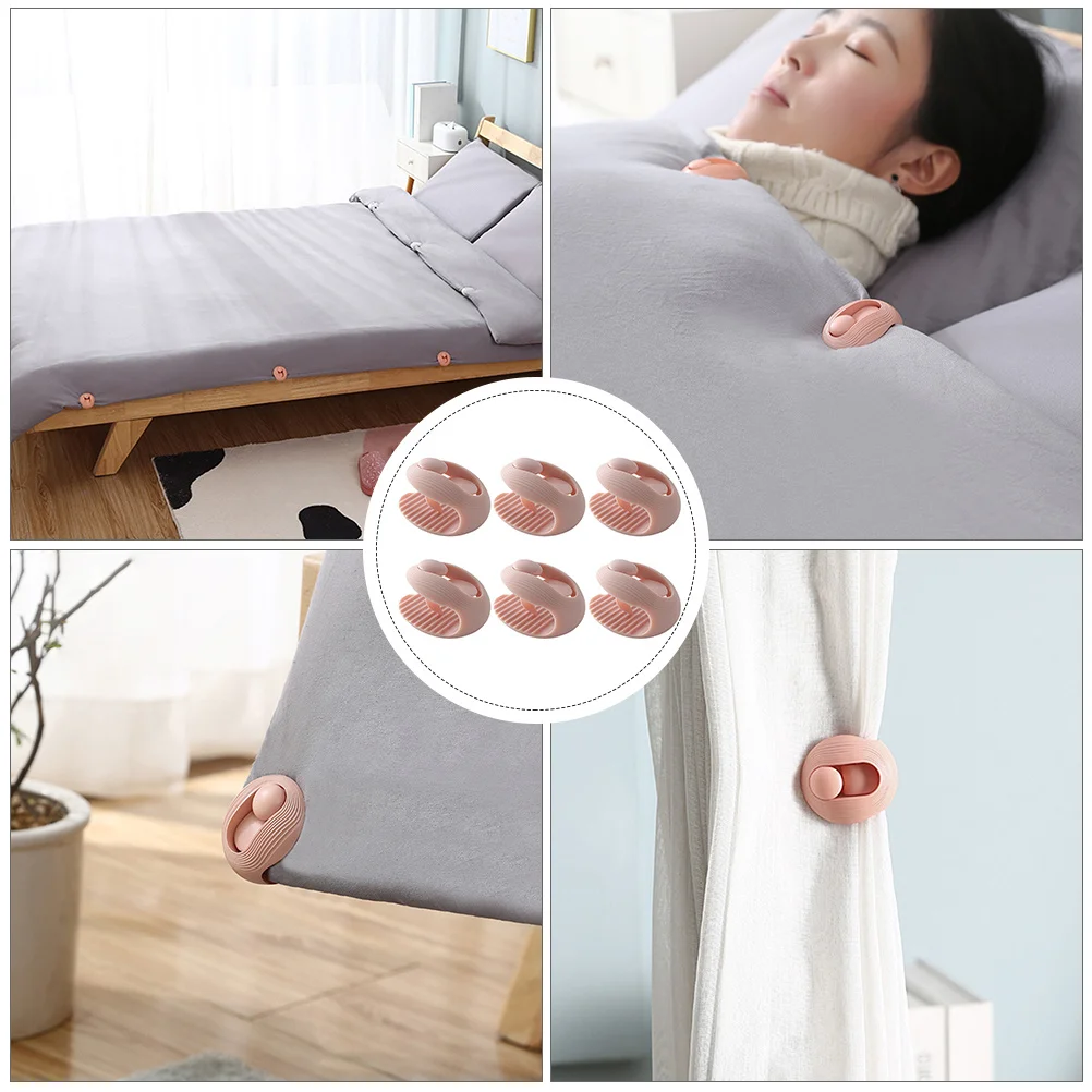 

6Pcs Quilt Fixing Clips Needle-Free Design Quilt Fasteners Secure Duvet Cover Fixed Clips Easy to Use Bed Sheet Accessories