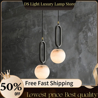 Simple and Luxurious Bedroom, Bedside G9 Small Chandelier Living Room Sofa Background Wall All Copper Natural Marble Decoration