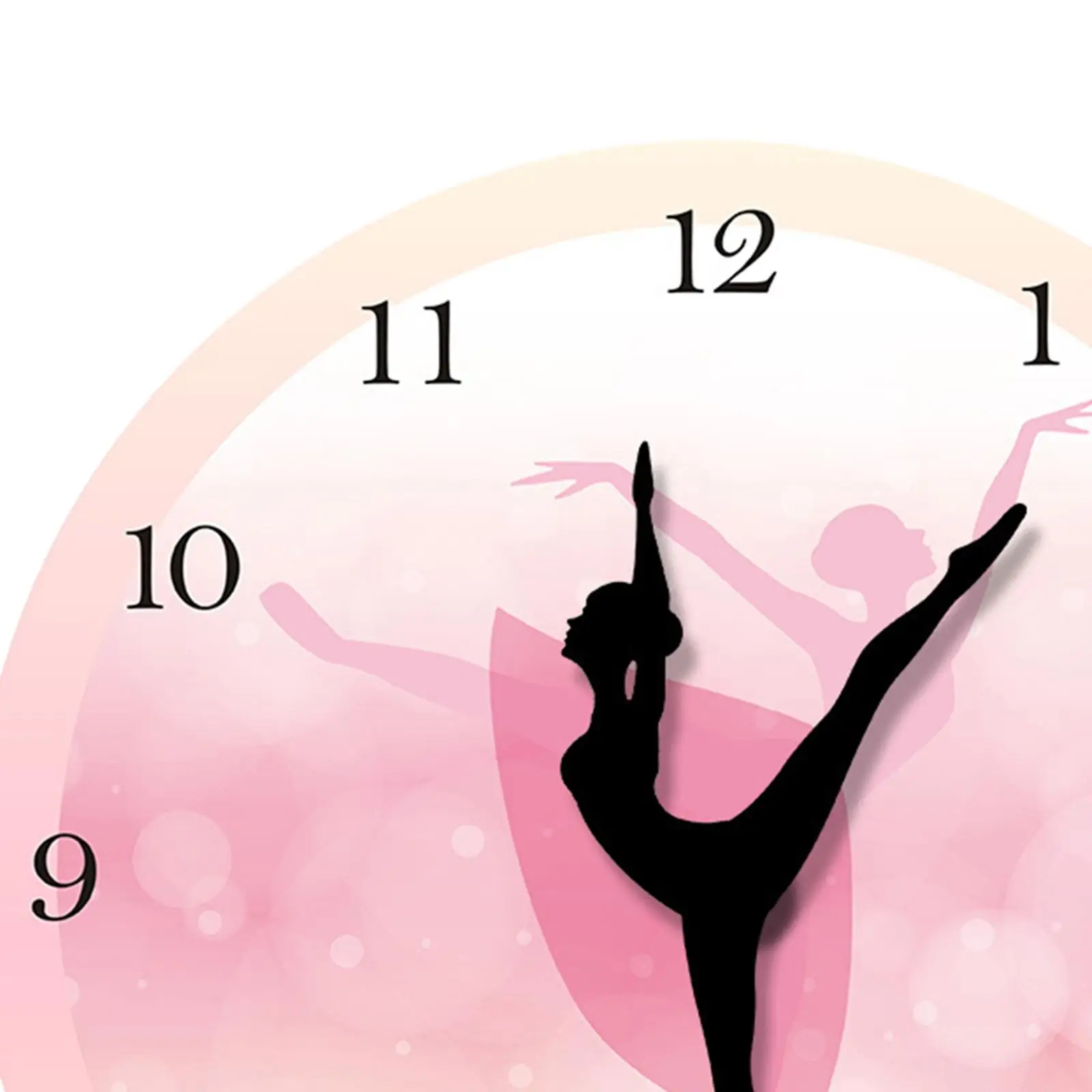 Orologio da parete principessa rosa Ballerina da 30cm a batteria per