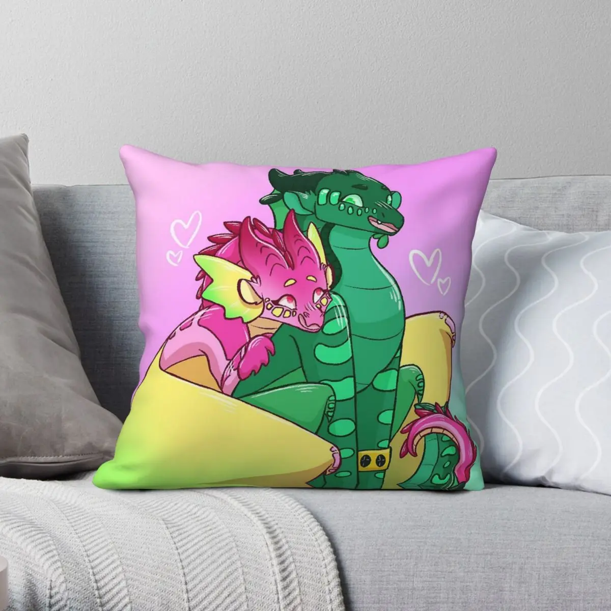 Turtlejou Wings Of Fire Square Pillowcase Polyester Linen Velvet Pattern Zip Decor Pillow Case Bed Cushion Case