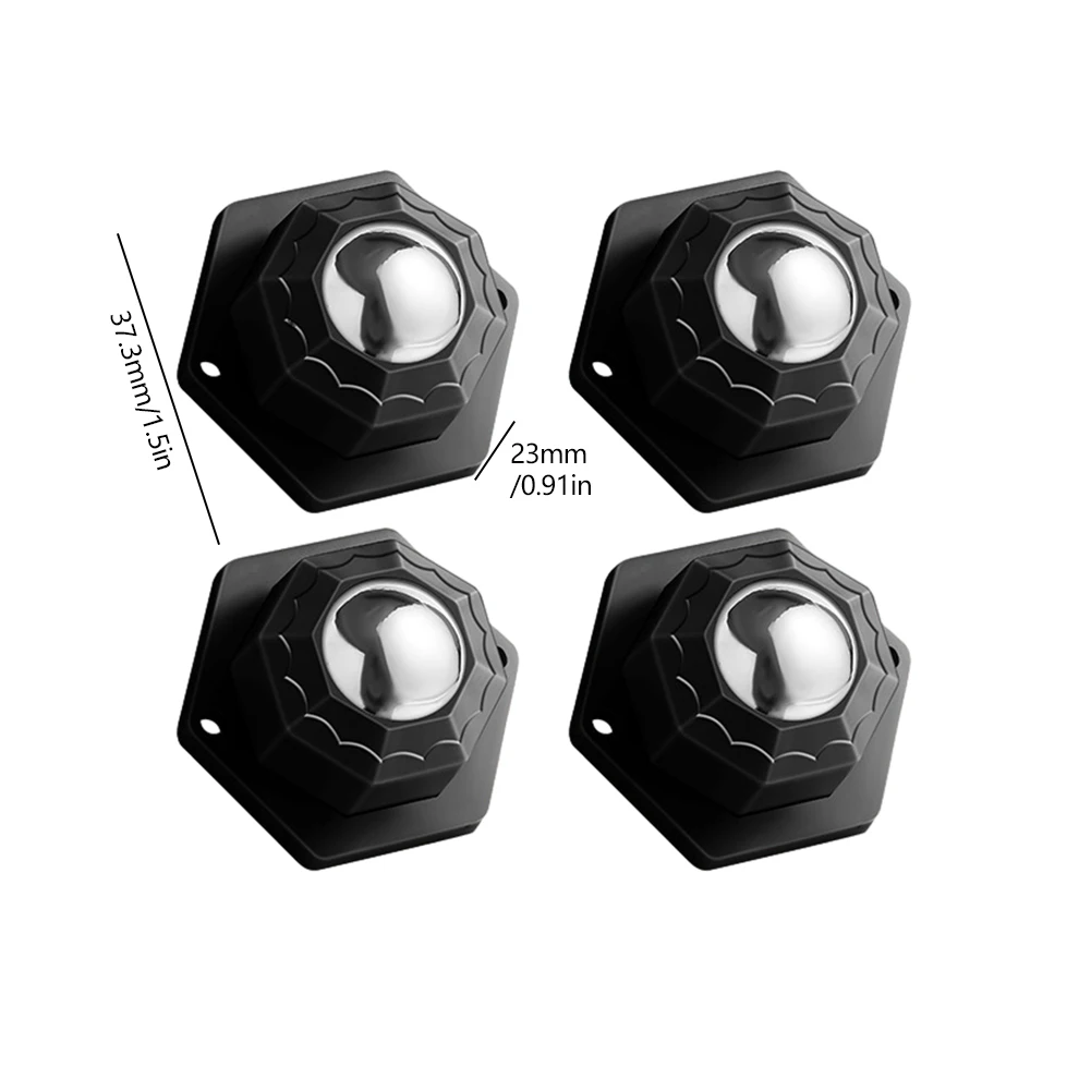 4 Buah Kit Rol Bergerak Roda Kastor Mini Berperekat Rotasi 360 Derajat Lengket untuk Kotak Penyimpanan Tempat Sampah Furnitur Kecil