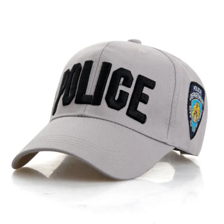 Yeni polis mektup erkekler beyzbol şapkası snapback kadınlar moda taktik şapka kap Golf spor açık seyahat kamyon şoförü güneş şapkaları C1170