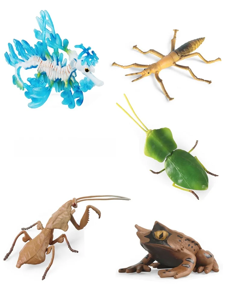 

Игрушки-имитации животных для детей, научно-познавательные реквизиты, силиконовые фигурки, сухие бамбуковые стебли, силиконовые силуэты