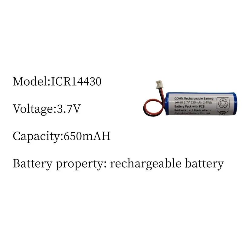 Replacement battery 3.7V 650mAh ICR14430 battery For T6 shaver 1 PCS high grade performance