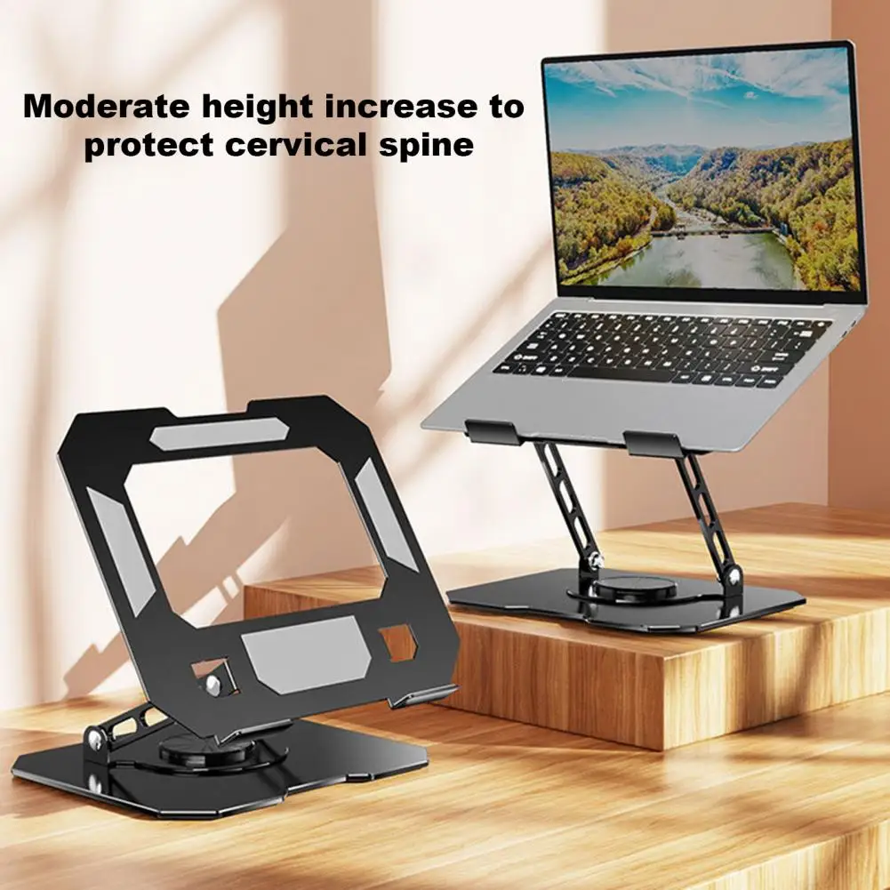 Soporte de ordenador portátil con Base de rotación de 360 grados, placa de acero al carbono, ángulo de altura ajustable, diseño plegable