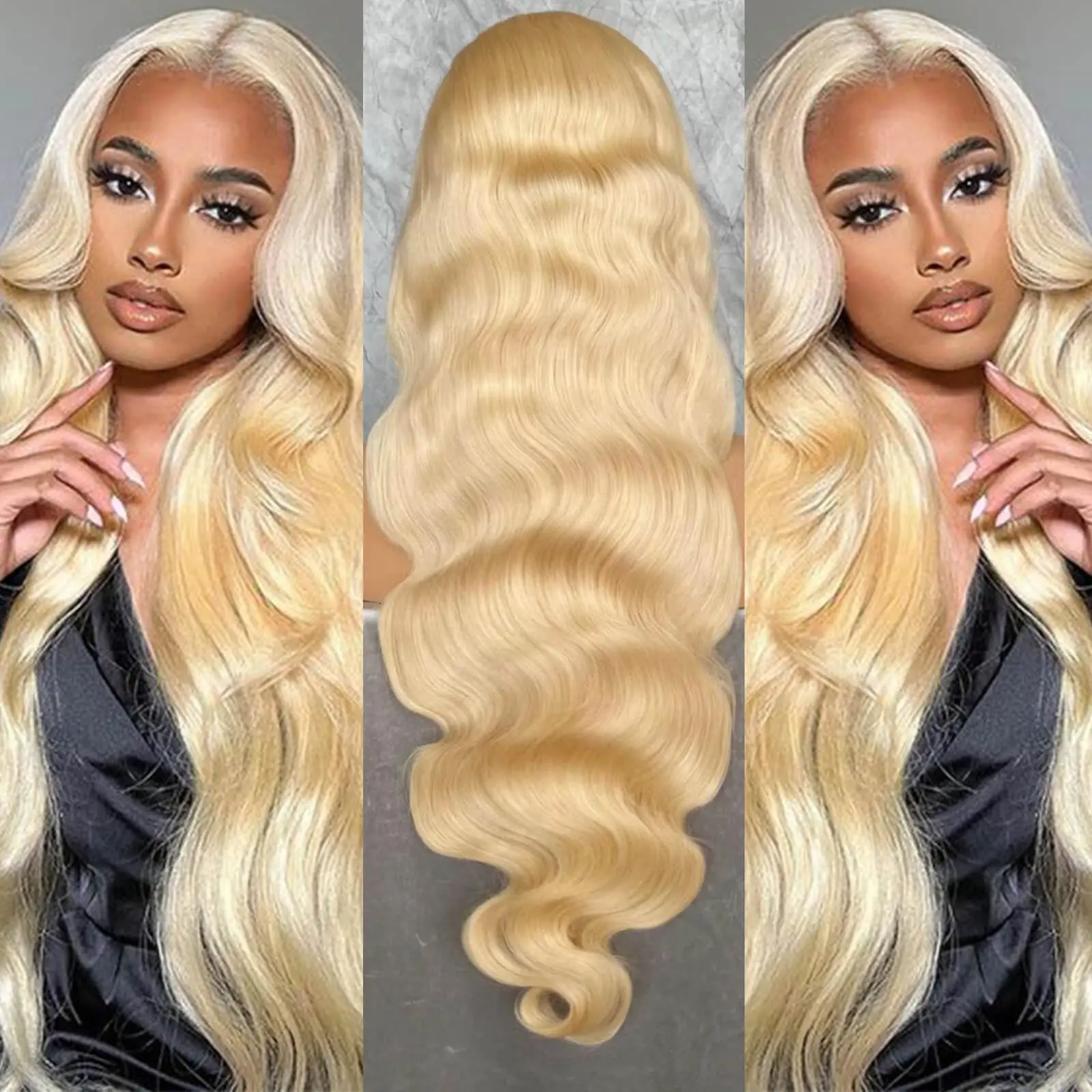 

613 Медовый блондин Объемная волна Парик шнурка 13x4 13x6 Парик фронтальной части человеческих волос Объемная волна Длинные парики из человеческих волос 34 дюйма для женщин