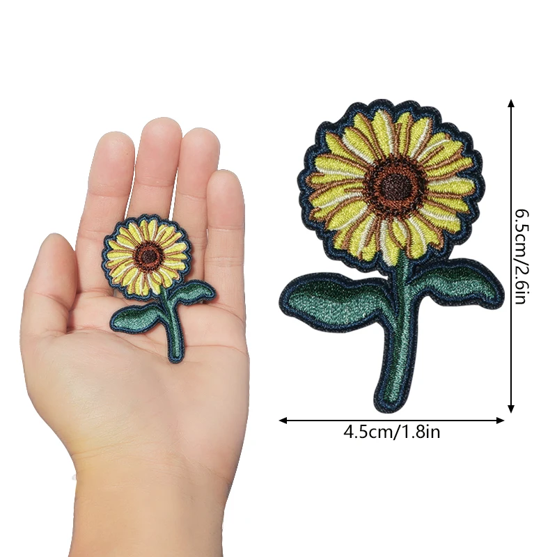 1PC Botanical Cottagecore Embroidered Patch Iron On Sew On Patches For Clothing Cap Bag DIY Gift Floarl Badge With Adhesive