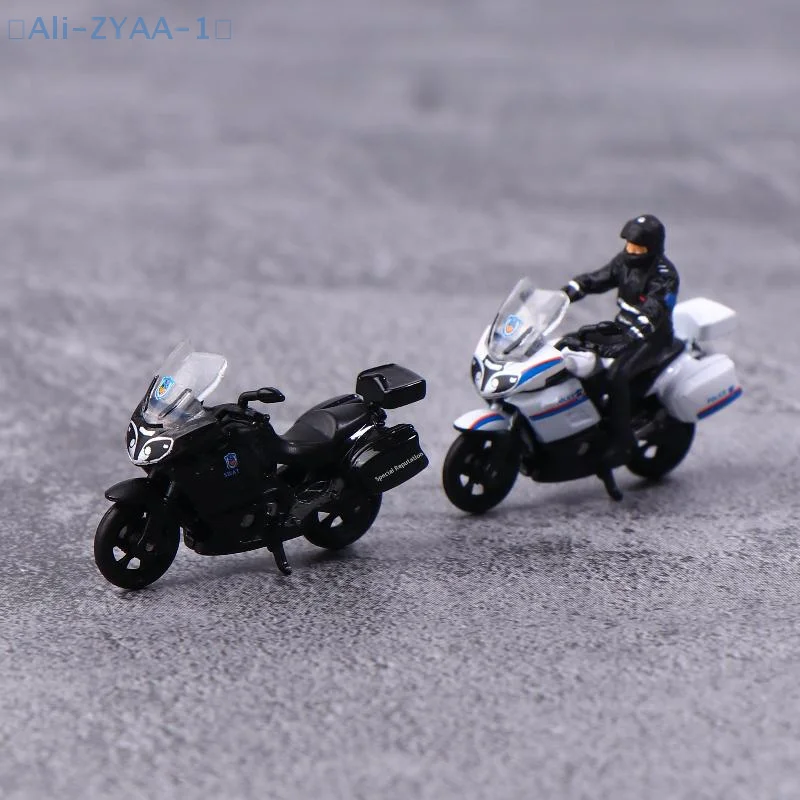 【ZYAA-1】1/64 نموذج دراجة نارية مصغر من خليط معدني للأمن العام أثاث شرطة خاص لعرض هدية عيد ميلاد للأطفال
