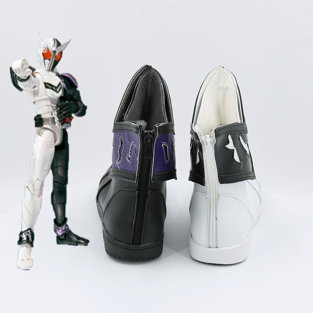 W fang joker Cosplay Boots Kamen Rider Black and White Shoes Halloween Cosplay Kamen Rider Prop Boots