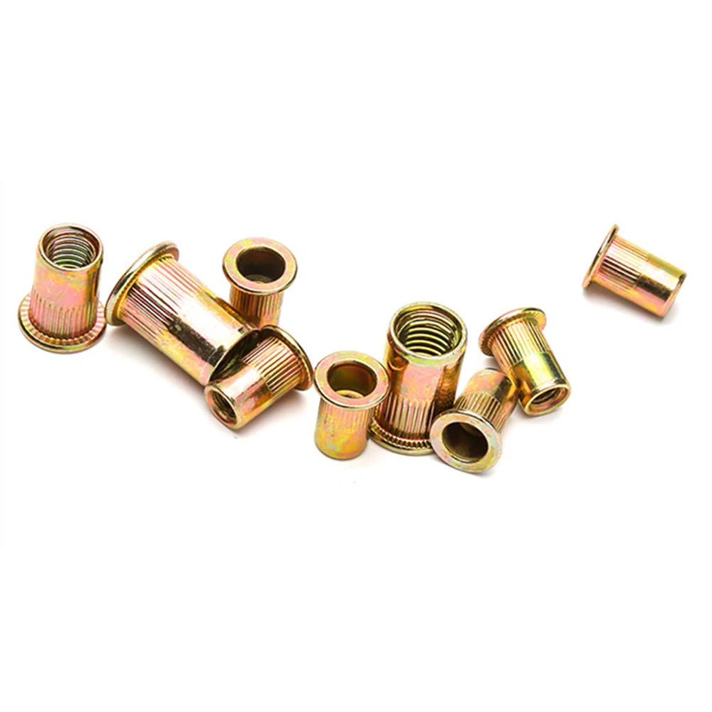 

190pcs Rivet Nut Kit Carbon Steel Assorted Flat Head Nuts Repair Screws Tools Utility Hardware Set For Home Shop