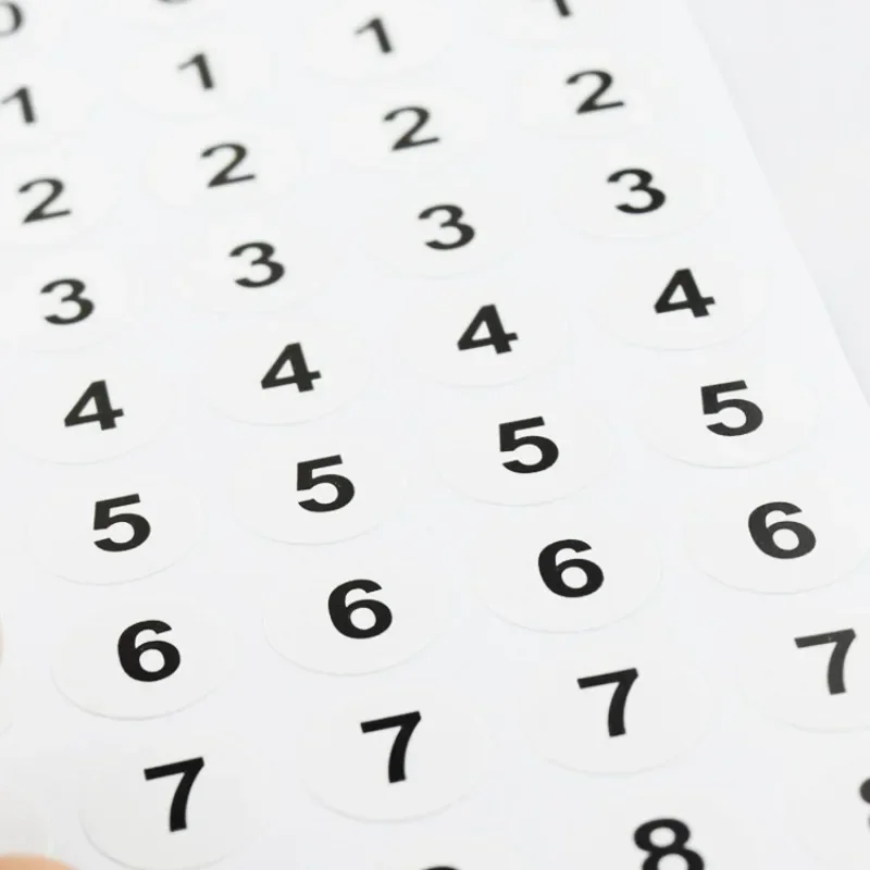 840Pcs=12Sheets Simple Black White 0~9 Number Label Stickers Mini Round Marker Multi-purpose Sort Decal Scrapbook Journal DIY