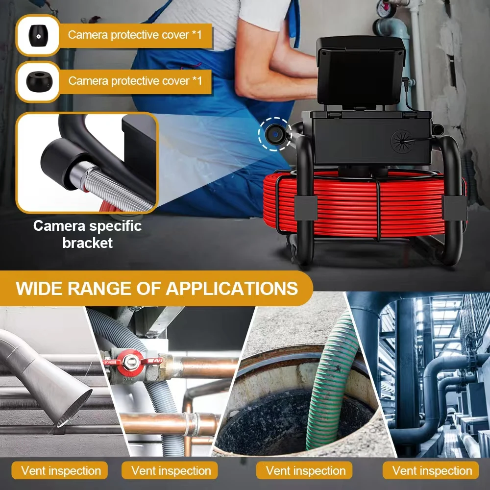 4.3 بوصة كاميرا فحص أنابيب الصرف الصحي DVR 16GB مع بطارية 4500mah IP68 HD1000TVL 17 مللي متر/22 مللي متر المجاري المنظار 10/20/30/50 متر #5