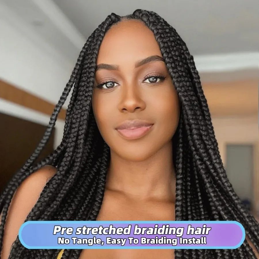 Cabello trenzado preestirado de 16 pulgadas, 8 paquetes de extensiones de cabello trenzado sintético para mujeres negras con ajuste de agua caliente Yaki Croc