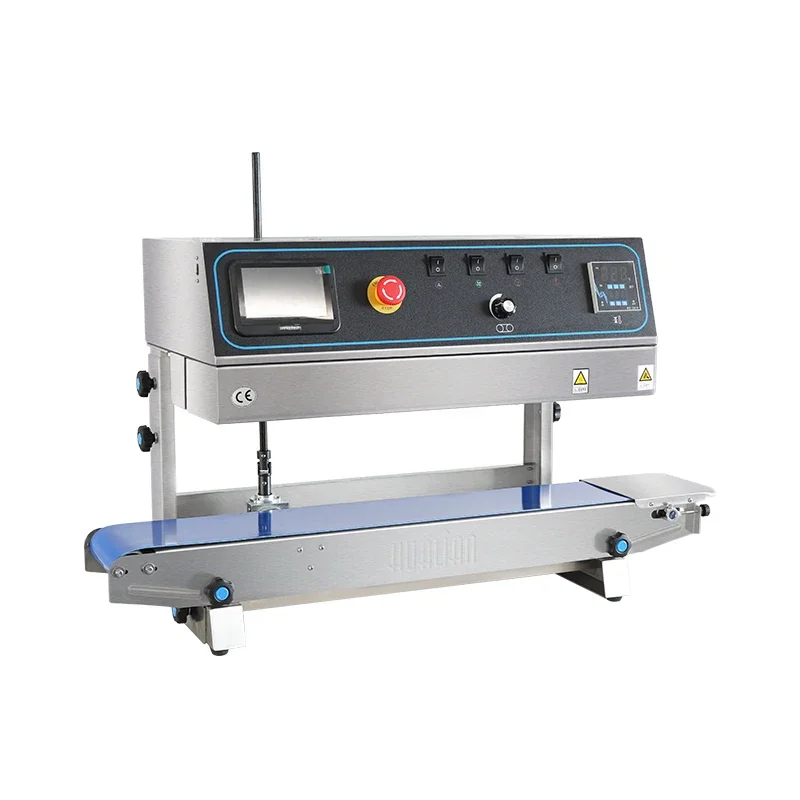 FRP-810II Hualian-impresora de impresión por chorro de tinta continua, Vertical, automática, código, bolsa de plástico para alimentos, máquina selladora de banda térmica