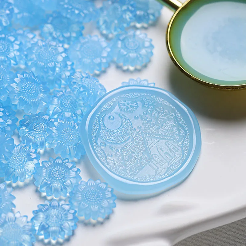 100 pcs Crystal Clear Sunflower Wax pellets, Transparent, for Wax Seals, Invitation Cards, Christmas Gift Wrapping, Envelope