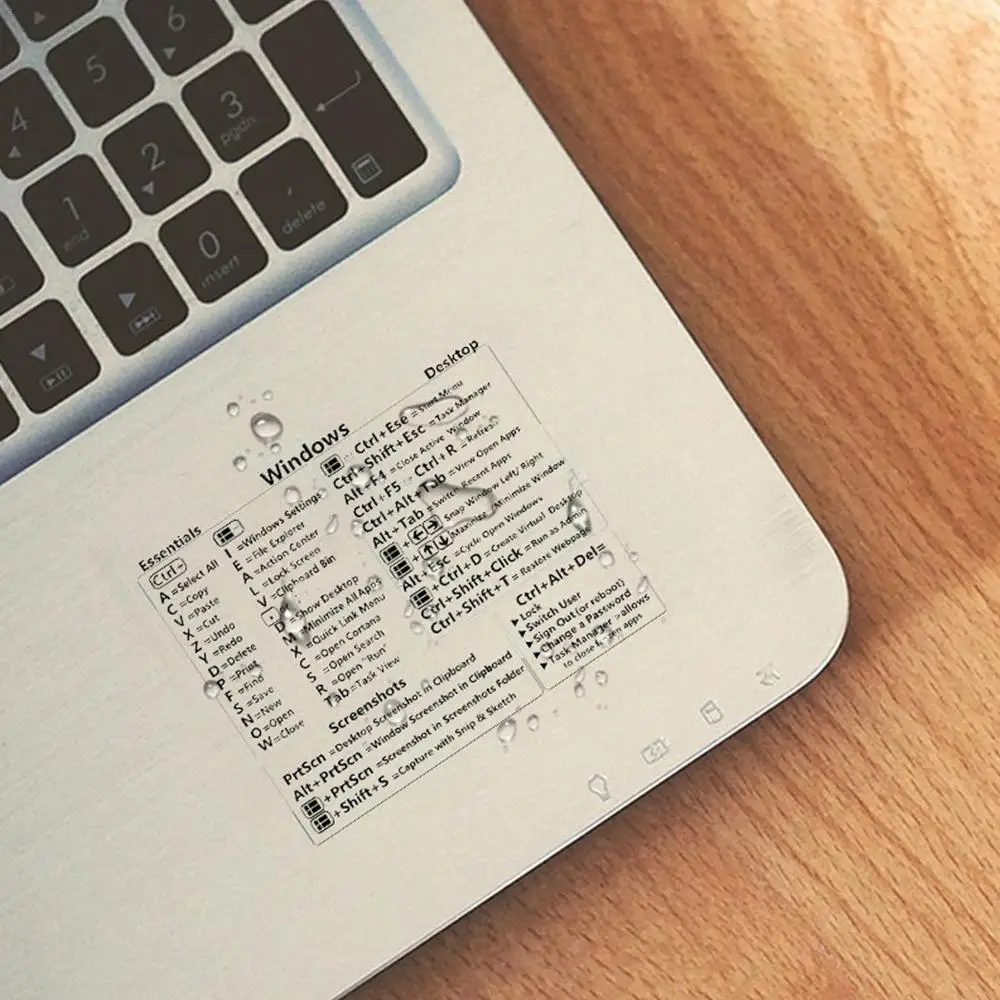 2Pcs Keyboard Shortcut Sticker For Mac OS Transparent Adhesive Laptop PC Reference Keyboard Shortcut Sticker For MacBook Air Pro